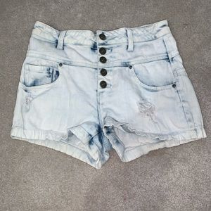 High waisted jean shorts